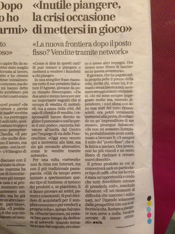 E’ Inutile Piangere, la Crisi è l’occasione giusta per Mettersi in Gioco con il Network Marketing